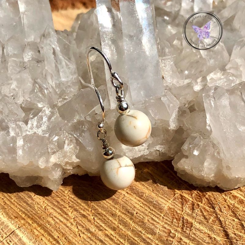 Classical Magnesite Silver Earrings